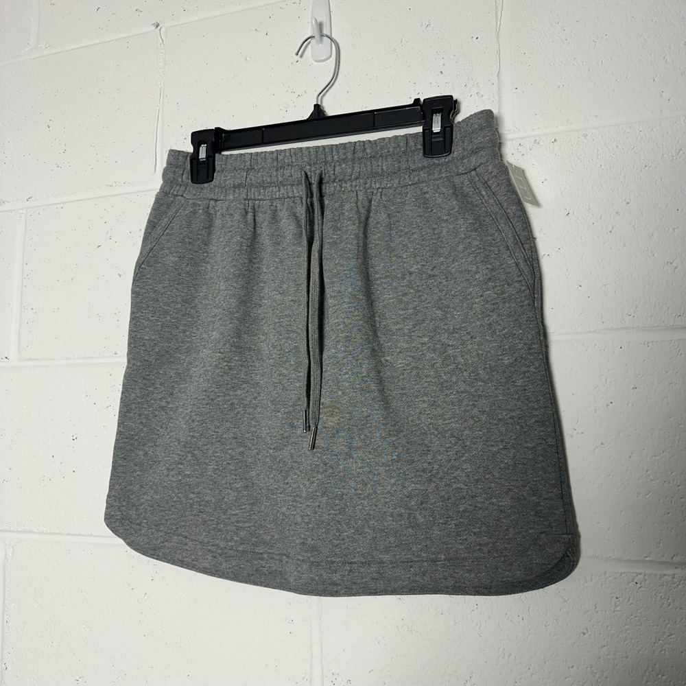 Maurices Womens Heather Gray Fleece Lined Drawstring Mini Skirt Small NEW